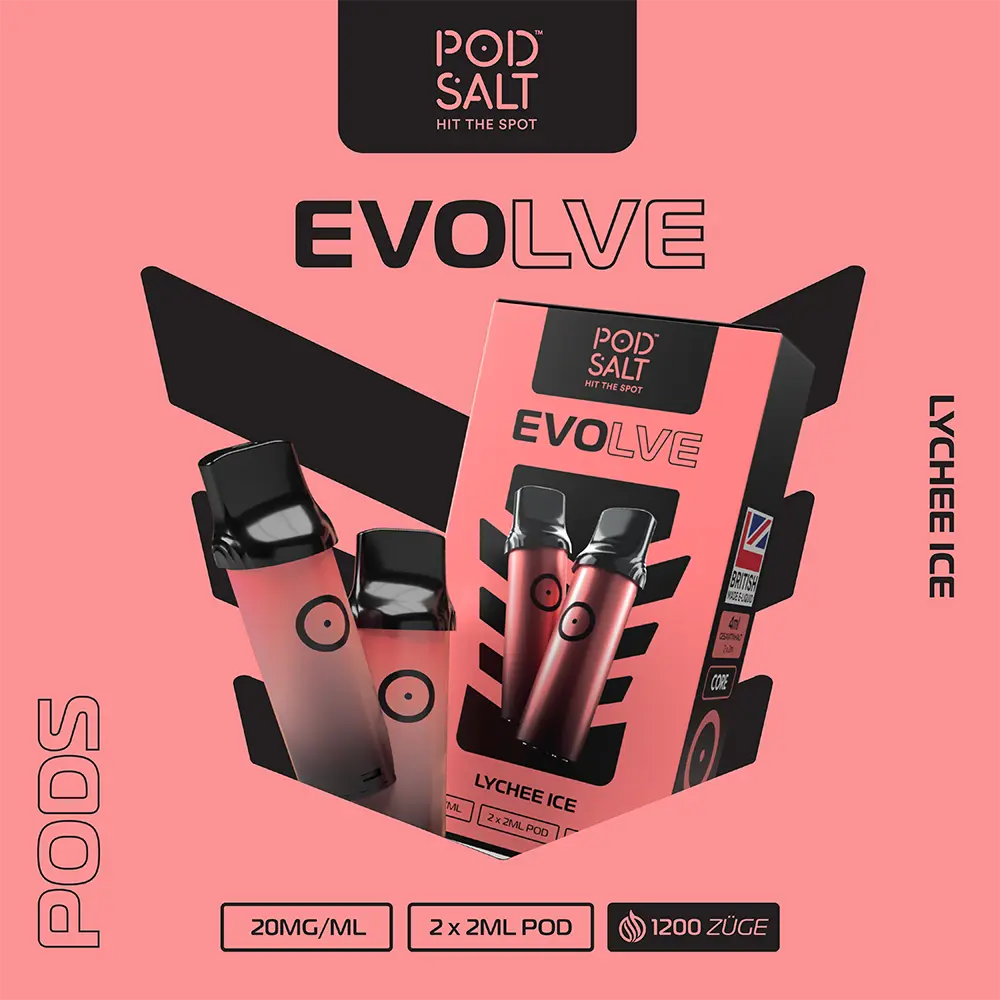 2x Pod Salt Evolve Einweg Pod - Lychee Ice - 20mg Nikotinsalz 2ml