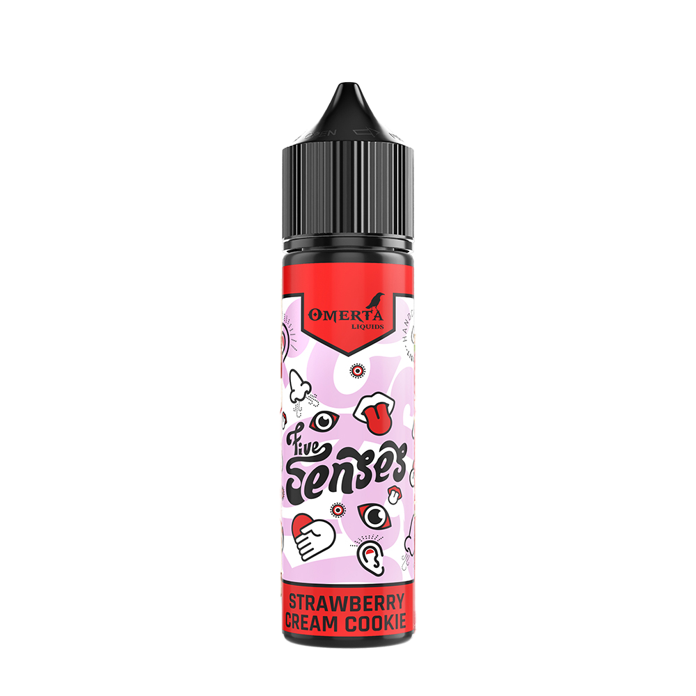 Omerta Aroma Longfill - 5Senses Strawberry Cream Cookies - 10ml in 60ml Flasche