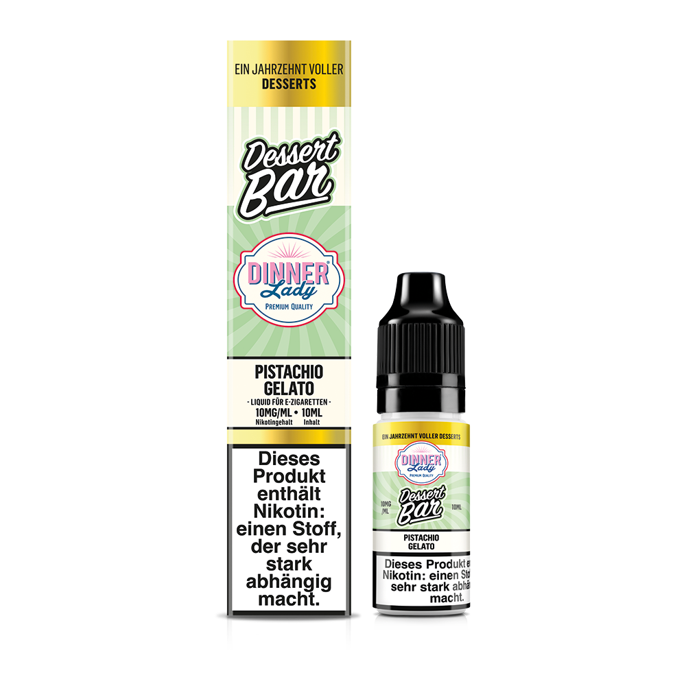 Dinner Lady Nikotinsalz - Pistachio Gelato - 50/50 10ml Liquid 10mg Dinner Lady Nikotinsalz - Pistachio Gelato - 50/50 10ml Liquid 10mg