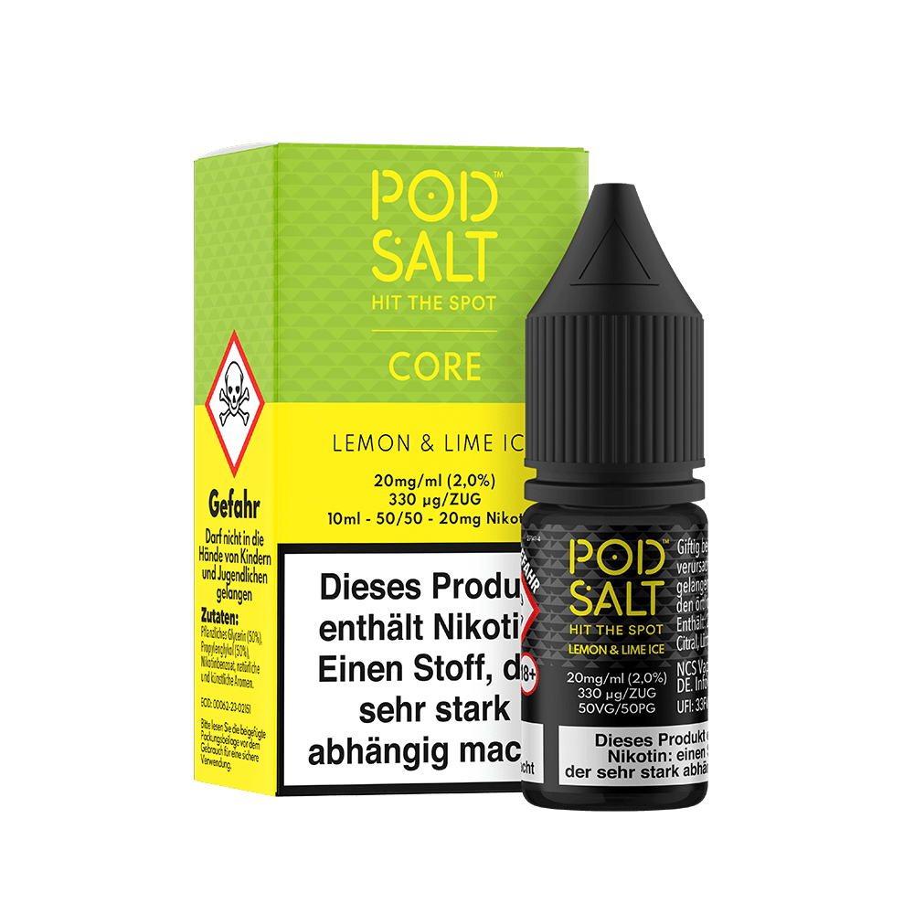 Pod Salt Core Nikotinsalz - Lemon & Lime Ice - Liquid 20mg 10ml