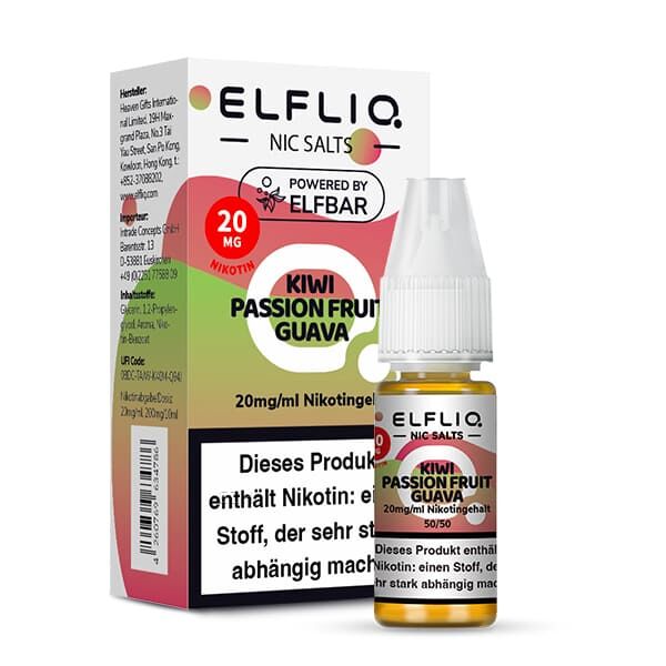 Elfliq by Elfbar Nikotinsalz - Kiwi Passion Fruit Guava - Liquid 20mg 10ml