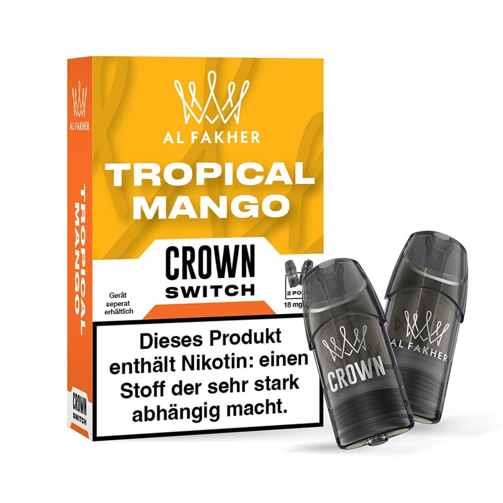 2x Al Fakher Crown Switch Einweg Pod - Tropical Mango - 18mg Nikotinsalz 2ml