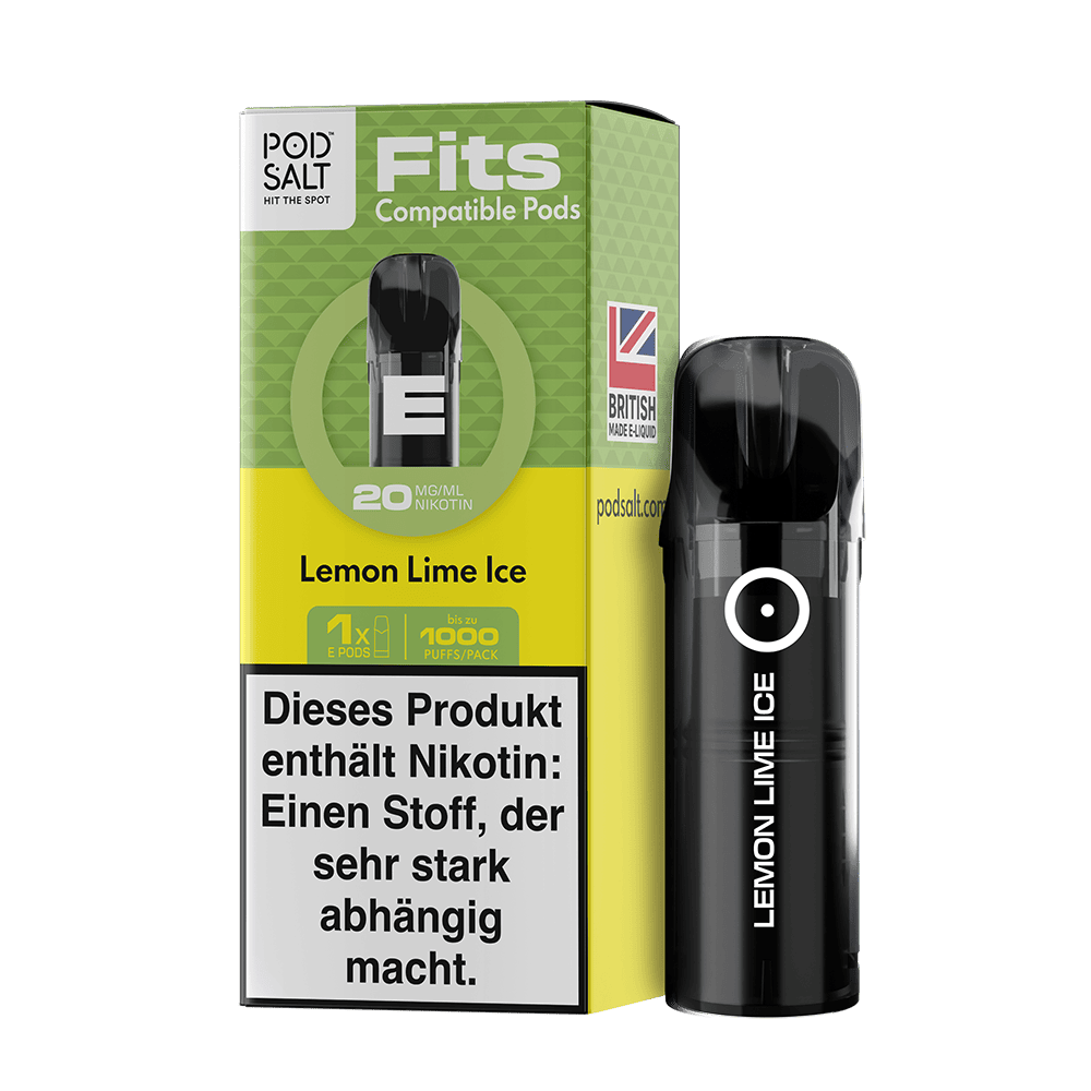 3x Pod Salt Fits Pods Einweg Pod - Lemon Lime Ice - 20mg Nikotinsalz 2ml
