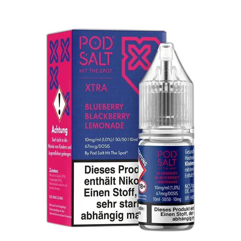 Pod Salt Xtra Nikotinsalz - Blueberry Blackberry Lemonade - 10ml Liquid 10mg