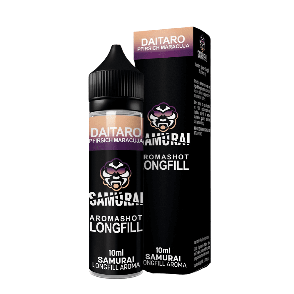 Samurai Longfill - Daitaro Pfirsich Maracuja - 10ml Aroma in 60ml Flasche