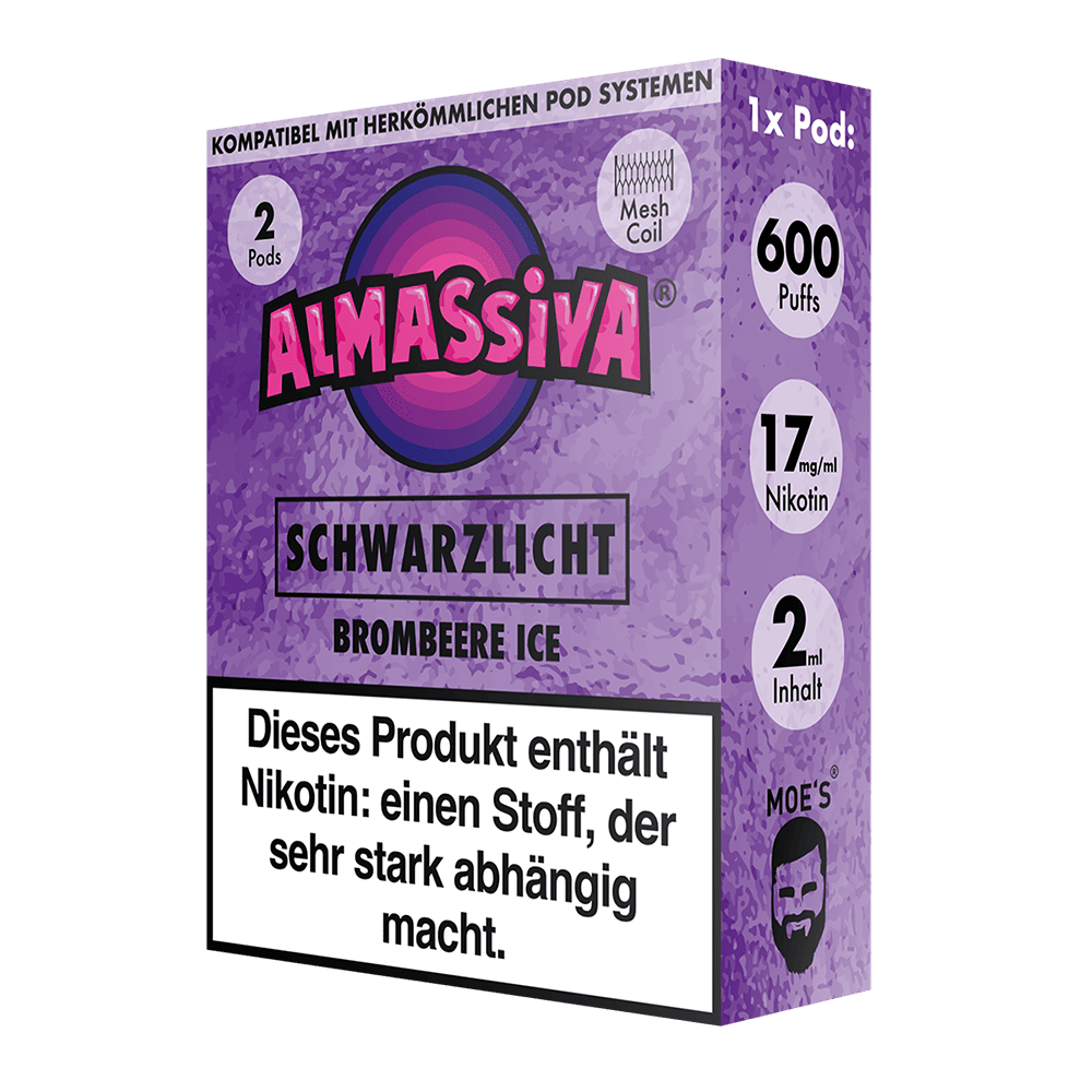 2x Almassiva Einweg Pod - Schwarzlicht - 17mg 2ml