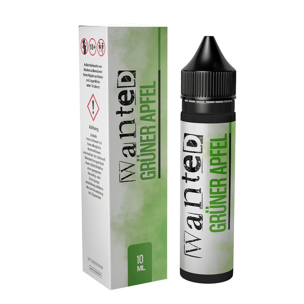 Wanted Aroma Longfill - grüner Apfel - 10ml in 60ml Flasche