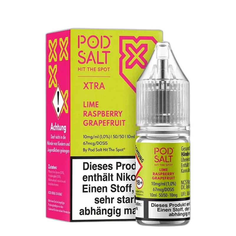 Pod Salt Xtra Nikotinsalz - Lime Grapefruit Raspberry - 10ml Liquid 10mg Pod Salt Xtra Nikotinsalz - Lime Grapefruit Raspberry - 10ml Liquid 10mg