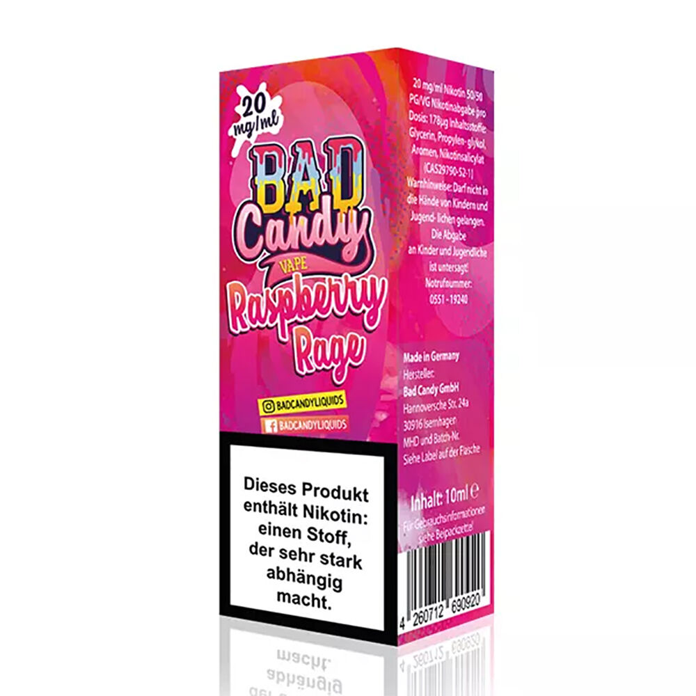 Bad Candy Nikotinsalz - Raspberry Rage - 10ml Liquid 20mg