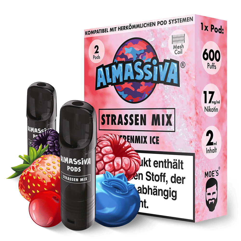 2x Almassiva Einweg Pod - Strassen Mix - 17mg 2ml 2x Almassiva Einweg Pod - Strassen Mix - 17mg 2ml