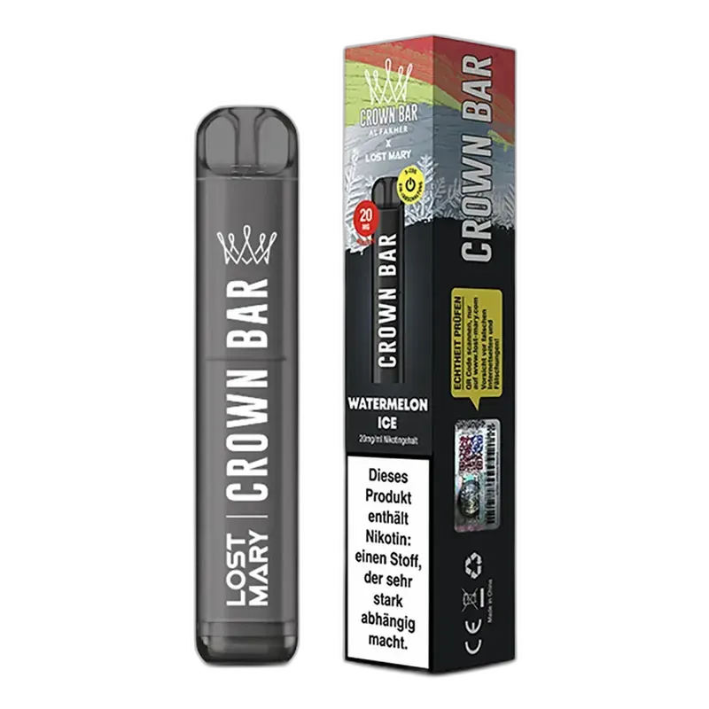 Crown Bar Watermelon Ice 20mg by Al Fakher X Lost Mary Einweg E-Zigarette