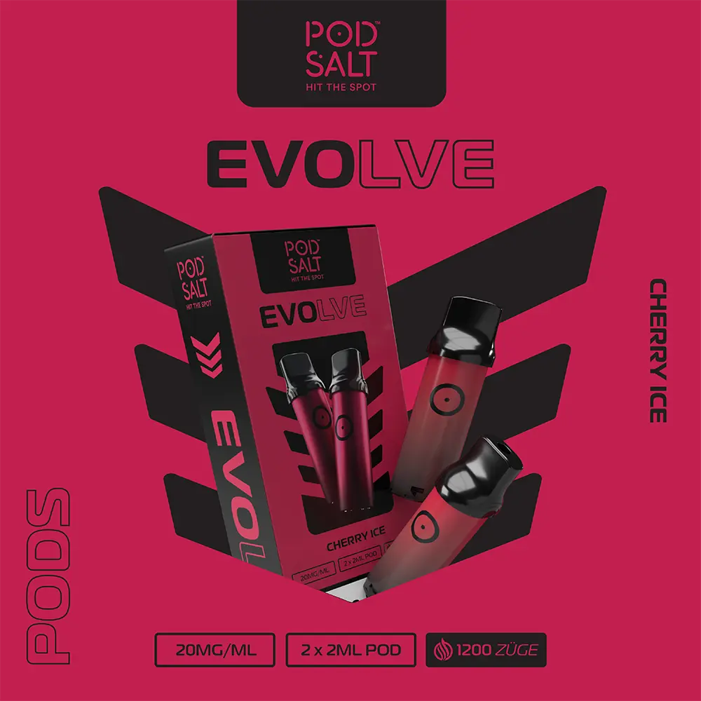 2x Pod Salt Evolve Einweg Pod - Cherry Ice - 20mg Nikotinsalz 2ml