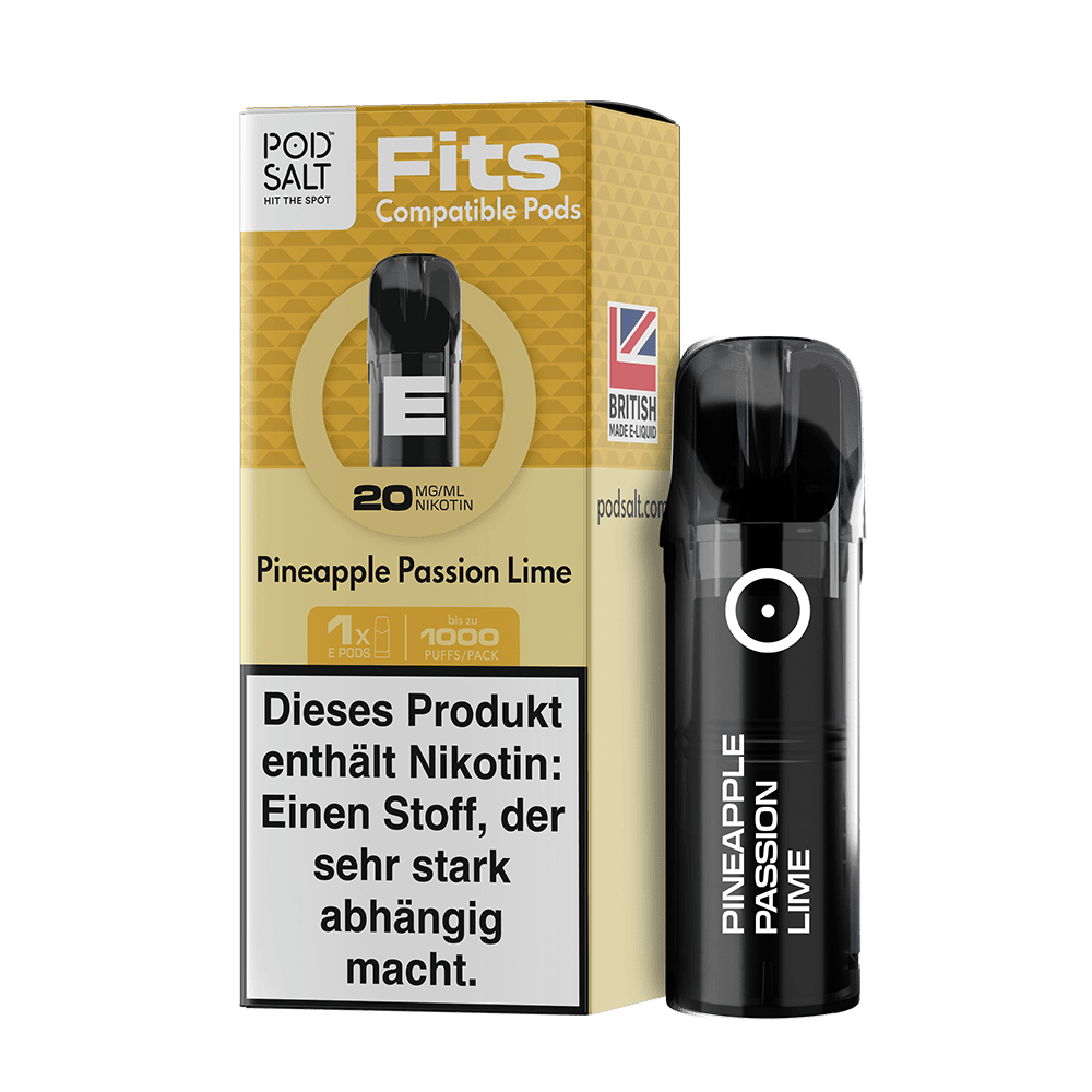 3x Pod Salt Fits Pods Einweg Pod - Pineapple Passion Lime - 20mg Nikotinsalz 2ml
