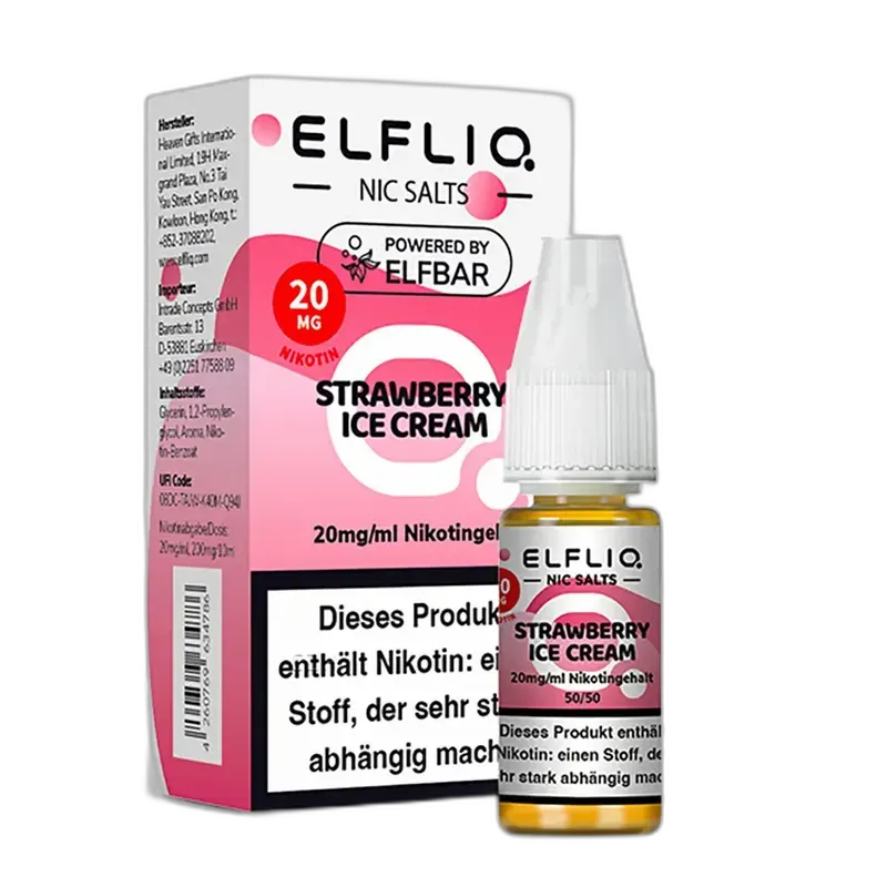 Elfliq by Elfbar Nikotinsalz - Strawberry Ice Cream - Liquid 20mg 10ml