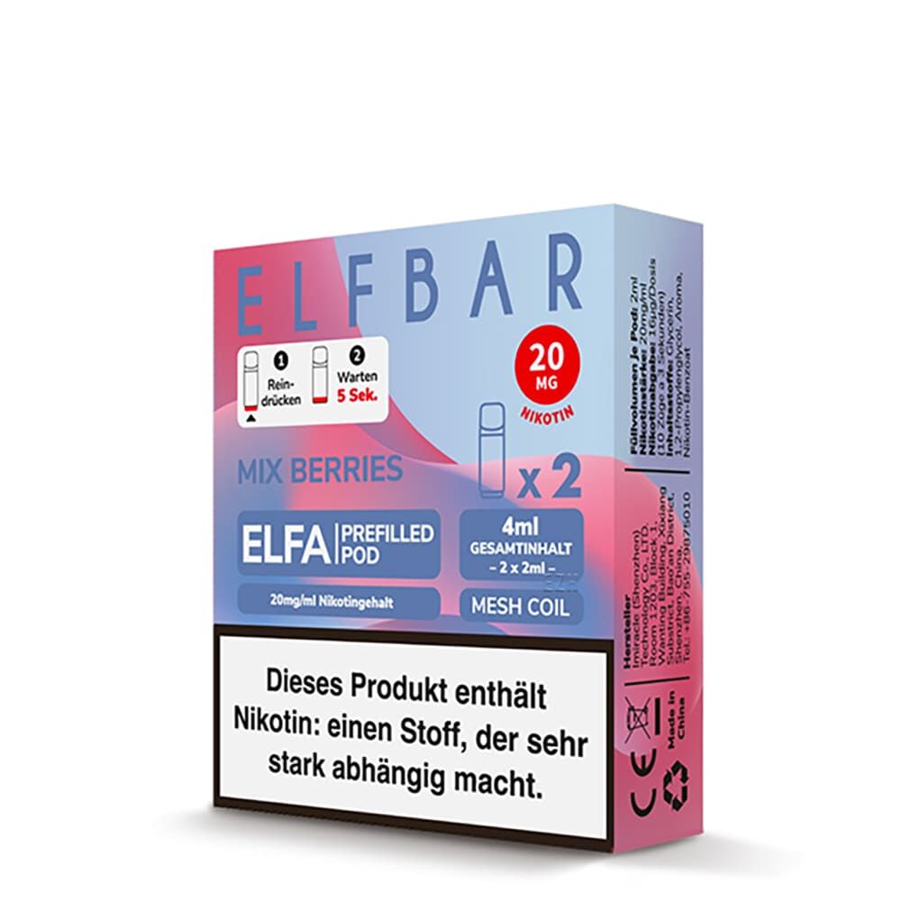2x Elfbar Elfa Einweg Pod - Mix Berries - 20mg Nikotinsalz 2ml