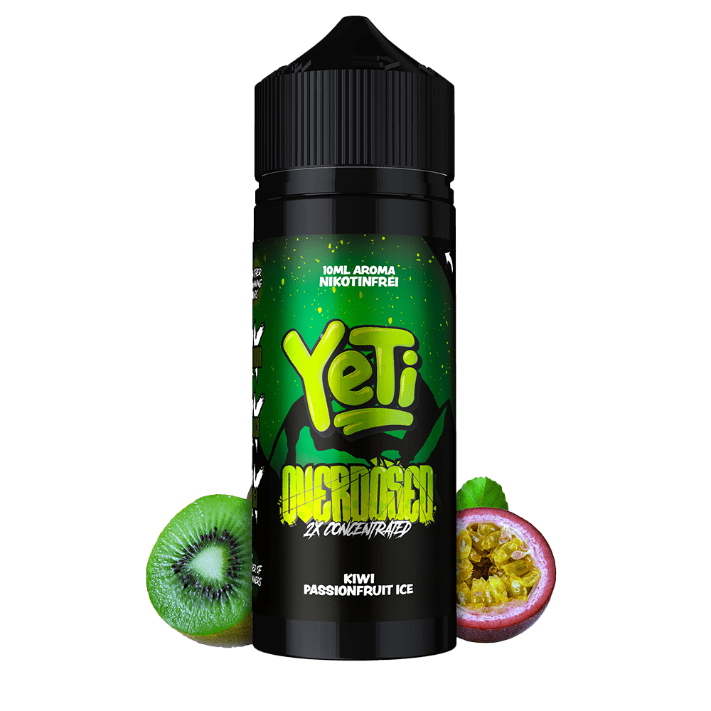 Yeti Longfill - Kiwi Passionfruit Ice - Overdosed 10ml Aroma in 120ml Flasche