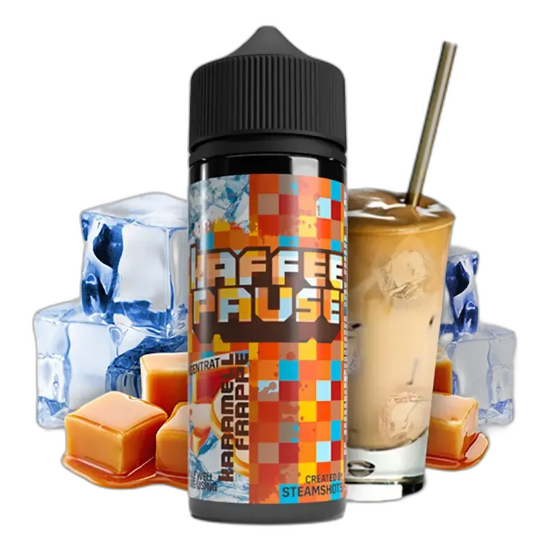 Kaffeepause Longfill - Karamell Frappe Ice - 10ml Aroma in 120ml Flasche