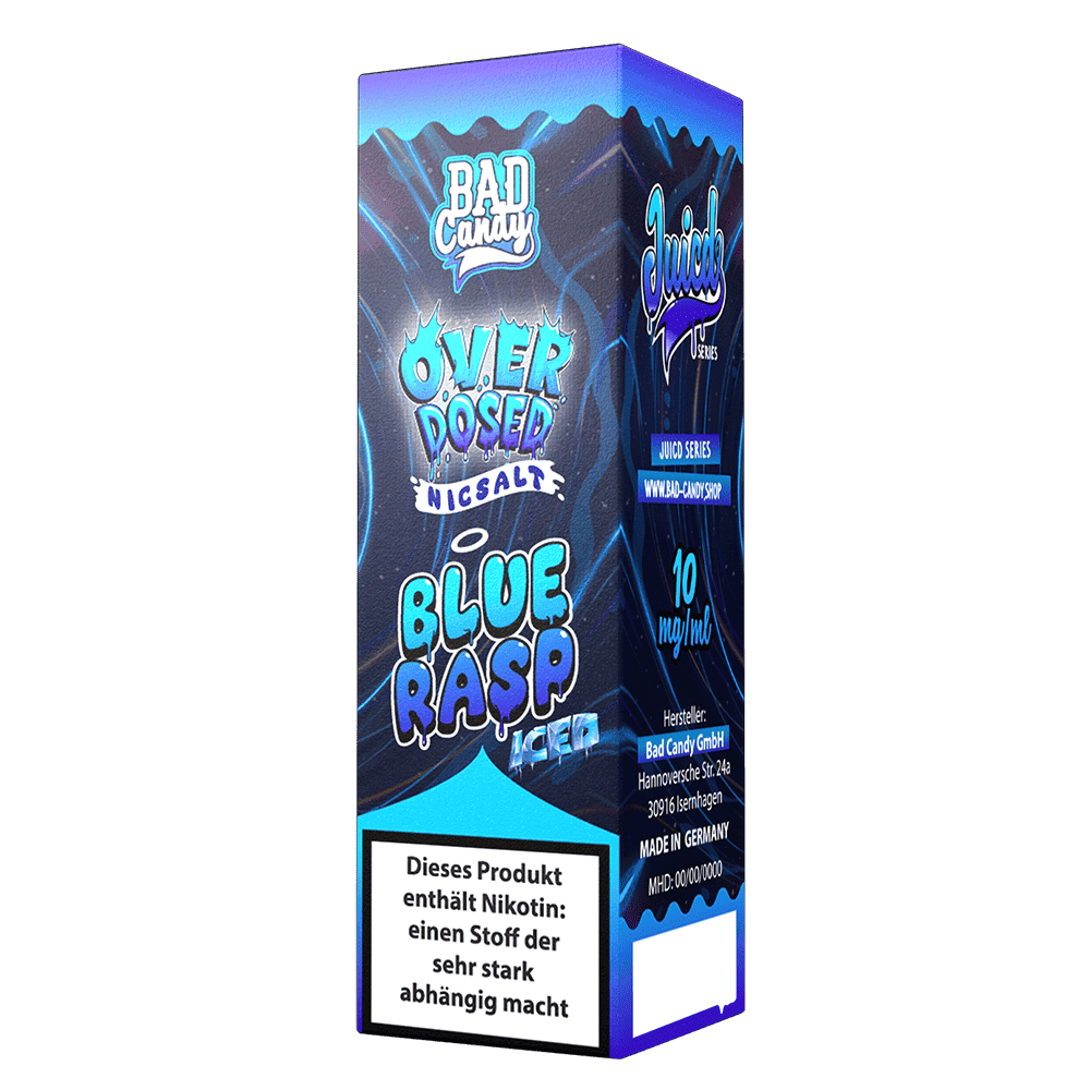 Bad Candy Nikotinsalz - Blue Rasp Iced - Overdosed 10ml Liquid 10mg