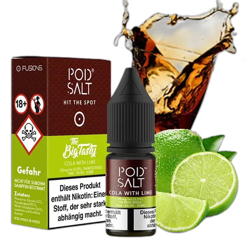 Pod Salt Fusion - Cola with Lime - 10ml Liquid 20mg Nikotinsalz