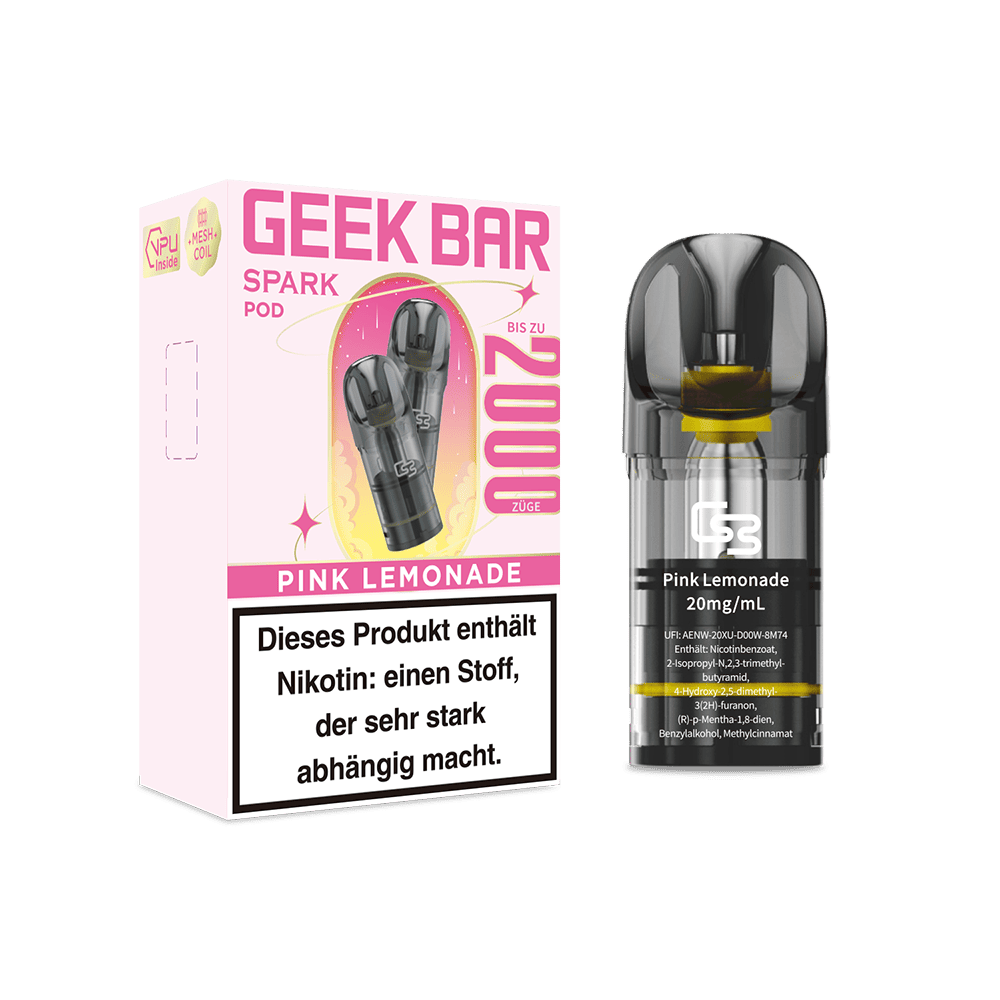 2x Geek Bar Spark Pod - Pink Lemonade - 20mg Nikotinsalz 2ml