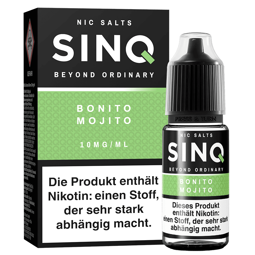 SINQ Nikotinsalz - Bonito Mojito - 10ml Liquid 10mg SINQ Nikotinsalz - Bonito Mojito - 10ml Liquid 10mg