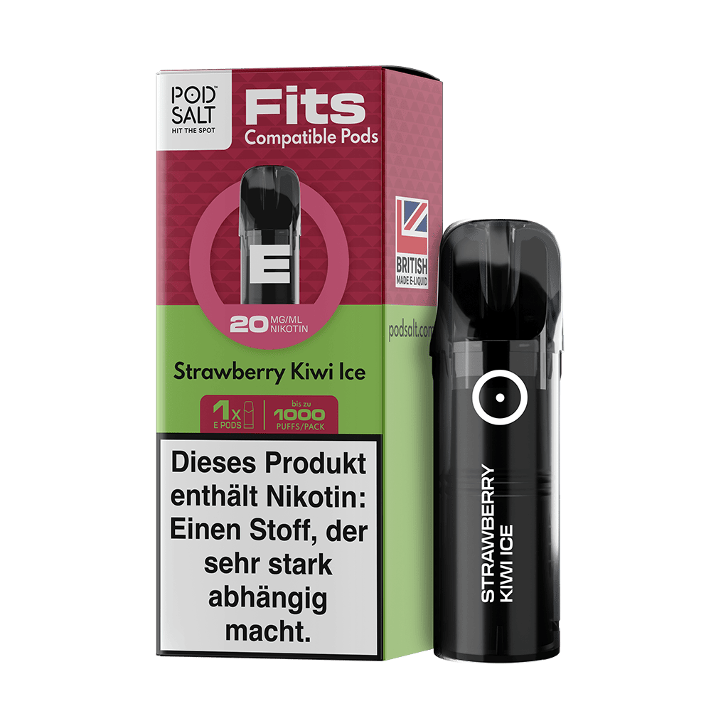 3x Pod Salt Fits Pods Einweg Pod - Strawberry Kiwi Ice - 20mg Nikotinsalz 2ml