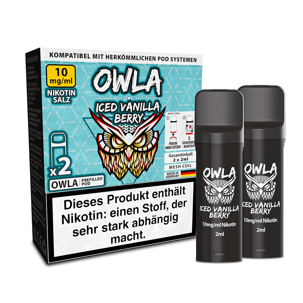 2x OWLA Einweg Pod - Iced Vanilla Berry - 10mg Nikotinsalz 2ml