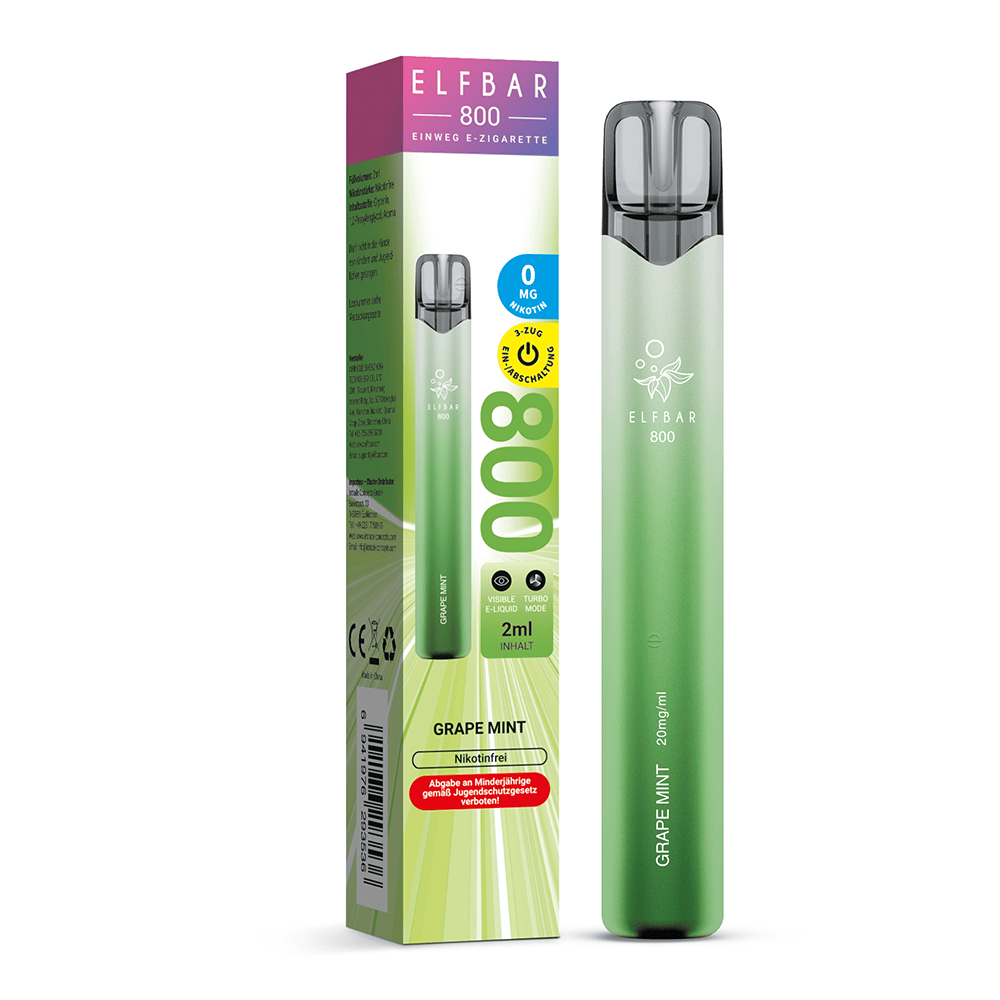 Elfbar 800 Einweg E-Zigarette - Grape Mint - 0mg