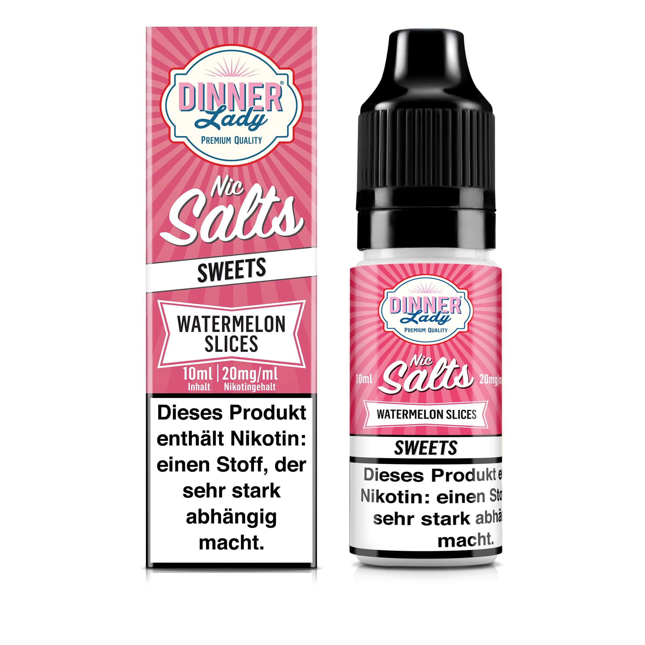 Dinner Lady Nikotinsalz - Watermelon Slices - 50/50 10ml Liquid 20mg