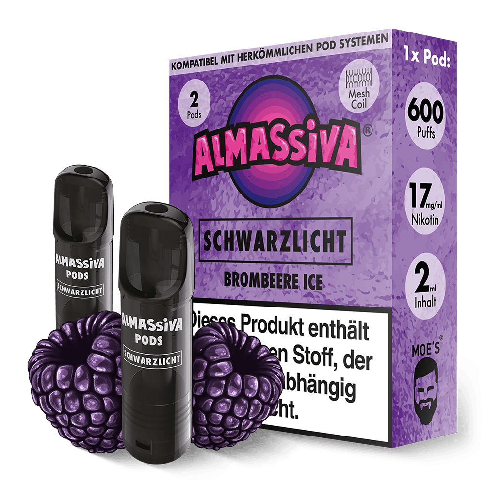 2x Almassiva Einweg Pod - Schwarzlicht - 17mg 2ml