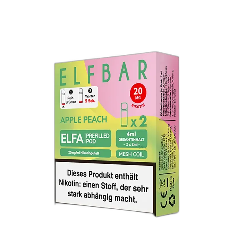 2x Elfbar Elfa Einweg Pod - Apple Peach - 20mg Nikotinsalz 2ml