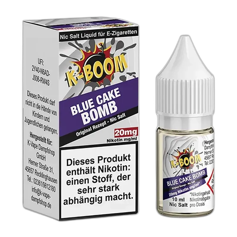 K-Boom Blue Cake Bomb Nic Salt 20mg 10ml