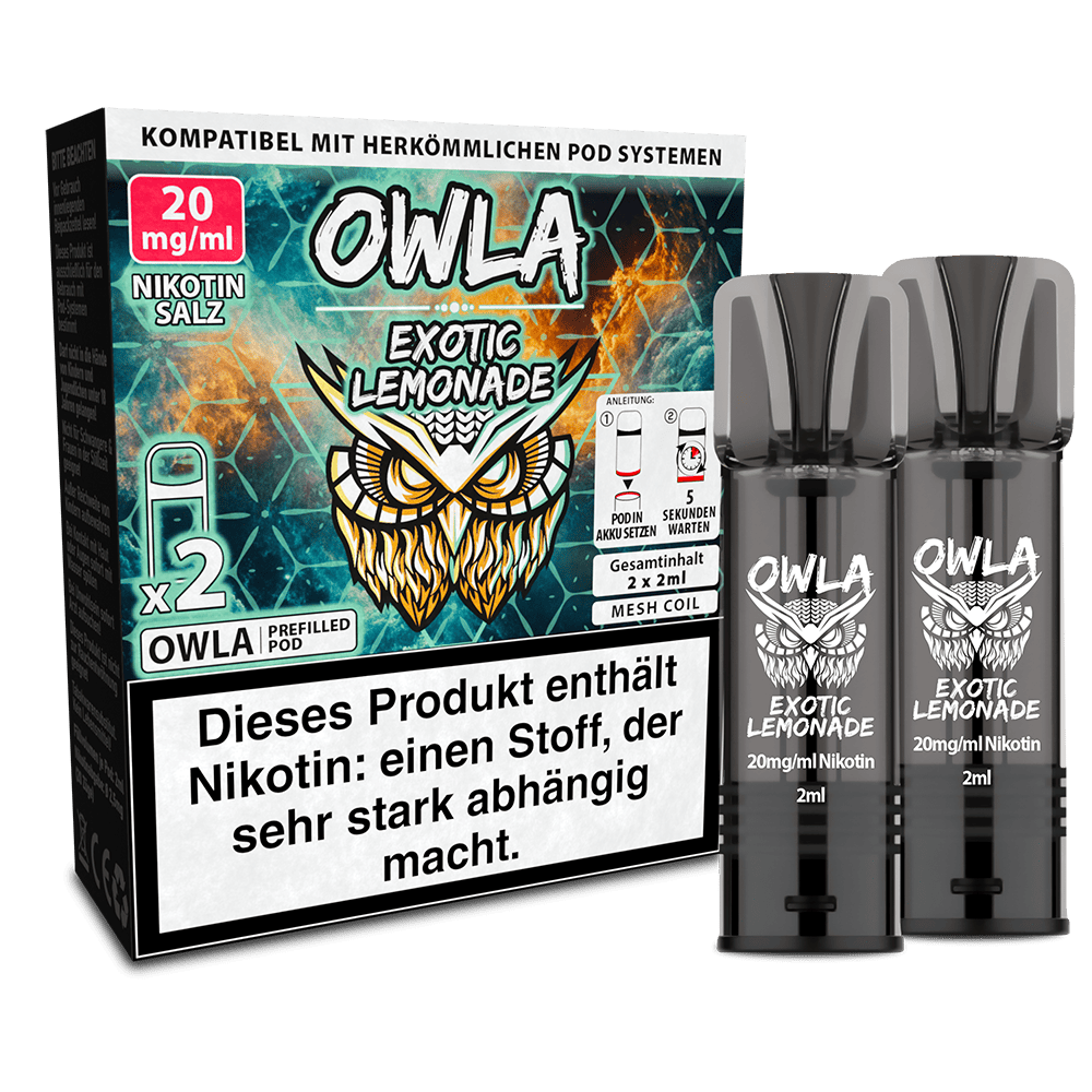 2x OWLA Einweg Pod - Exotic Lemonade - 20mg Nikotinsalz 2ml