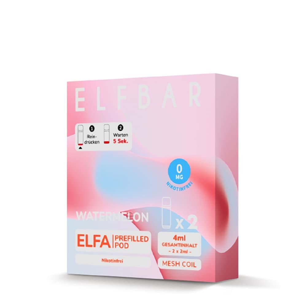 2x Elfbar Elfa Einweg Pod - Watermelon - 0mg 2ml