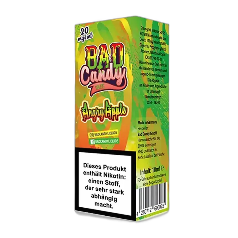 Bad Candy Nikotinsalz - Angry Apple - 10ml Liquid 20mg