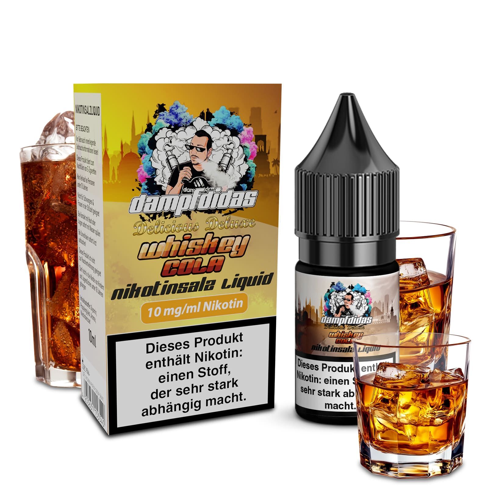 Dampfdidas Nikotinsalz - Whiskey Cola - 10ml Liquid 10mg