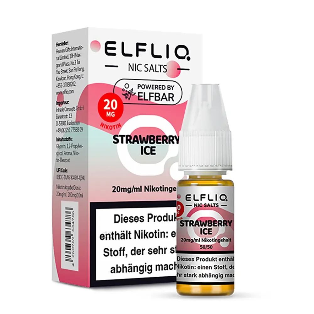 Elfliq by Elfbar Nikotinsalz - Strawberry Ice - Liquid 20mg 10ml