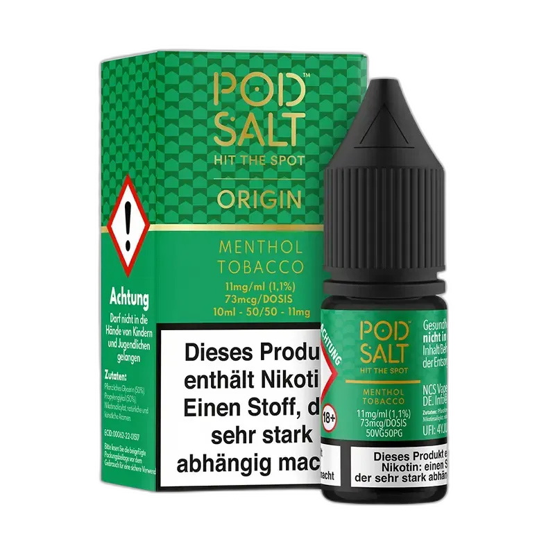 Pod Salt Origin Nikotinsalz - Menthol Tobacco - 10ml Liquid 11mg