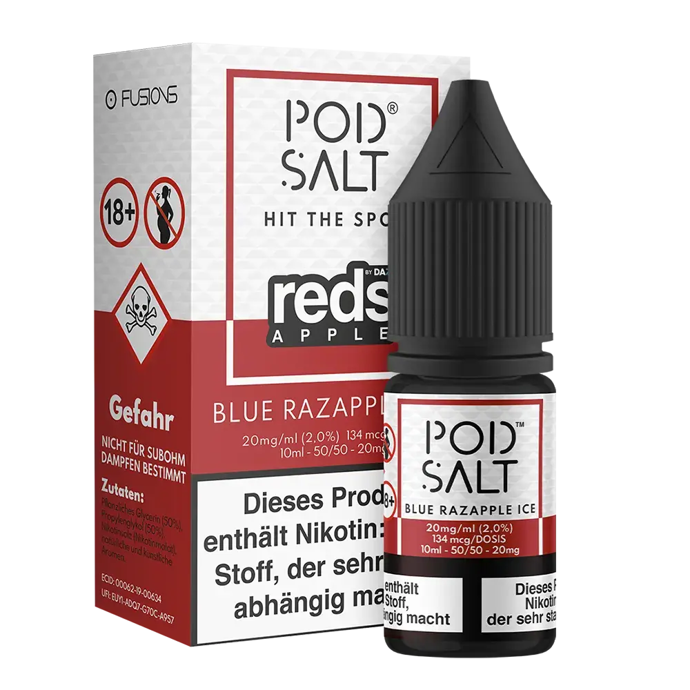 Pod Salt Fusion - Blue Razapple Ice - 10ml Liquid 20mg Nikotinsalz
