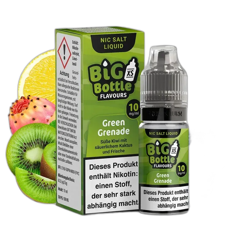 Big Bottle Flavours - Green Grenade - 10ml 10mg Nikotinsalz