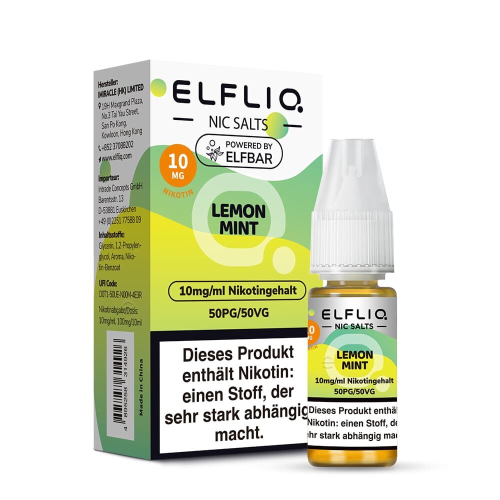 Elfliq by Elfbar Nikotinsalz - Lemon Mint - Liquid 10mg 10ml