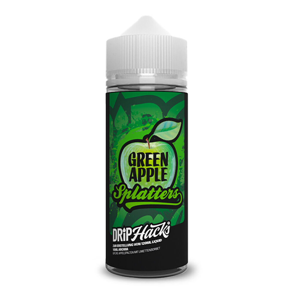 Drip Hacks Longfill - Green Apple Splatters - 10ml Aroma in 120ml Flasche