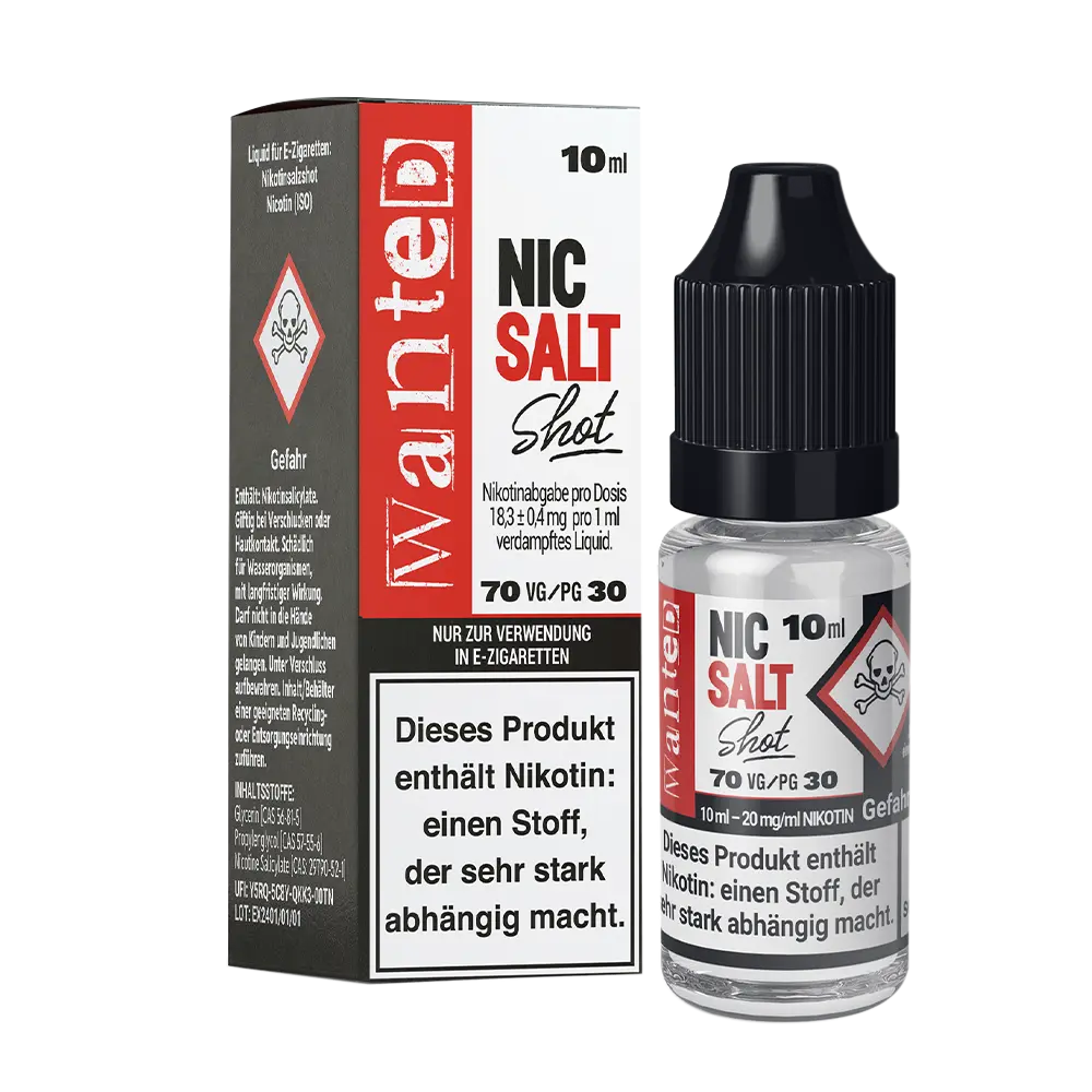 Wanted Salz Shot 70/30 20mg/ml 10ml