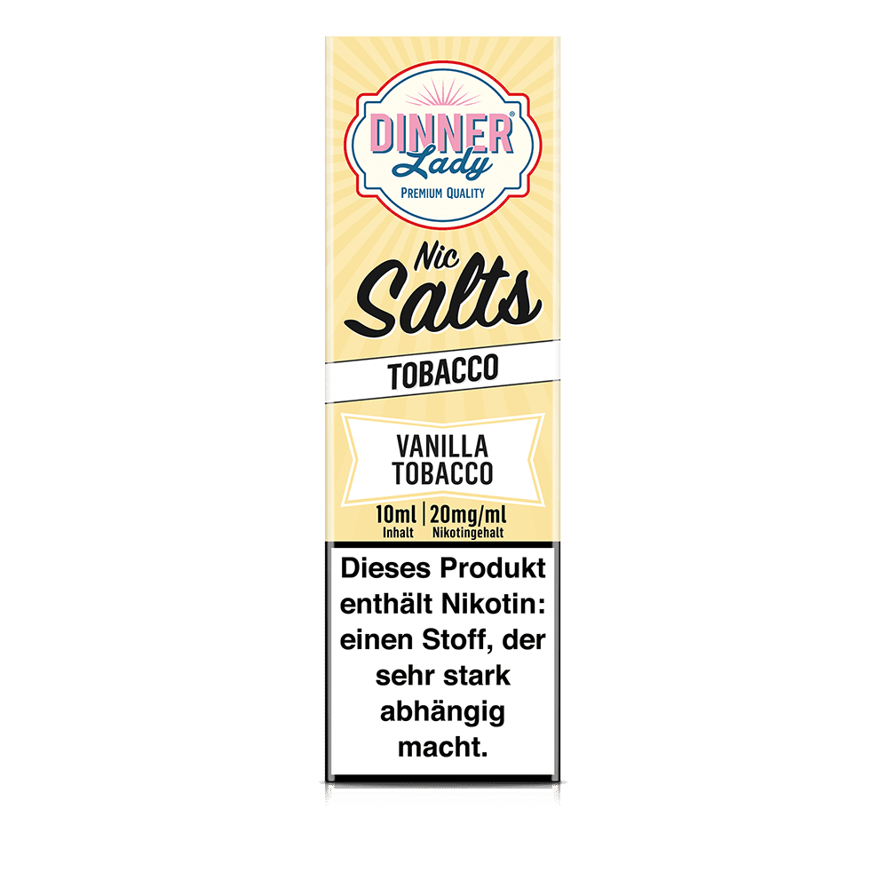 Dinner Lady Nikotinsalz - Vanilla Tobacco - 50/50 10ml Liquid 20mg