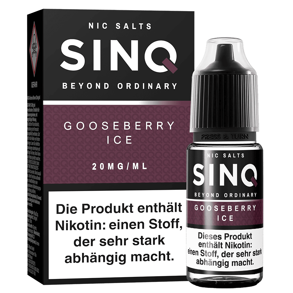 SINQ Nikotinsalz - Goosberry Ice - 10ml Liquid 20mg SINQ Nikotinsalz - Goosberry Ice - 10ml Liquid 20mg