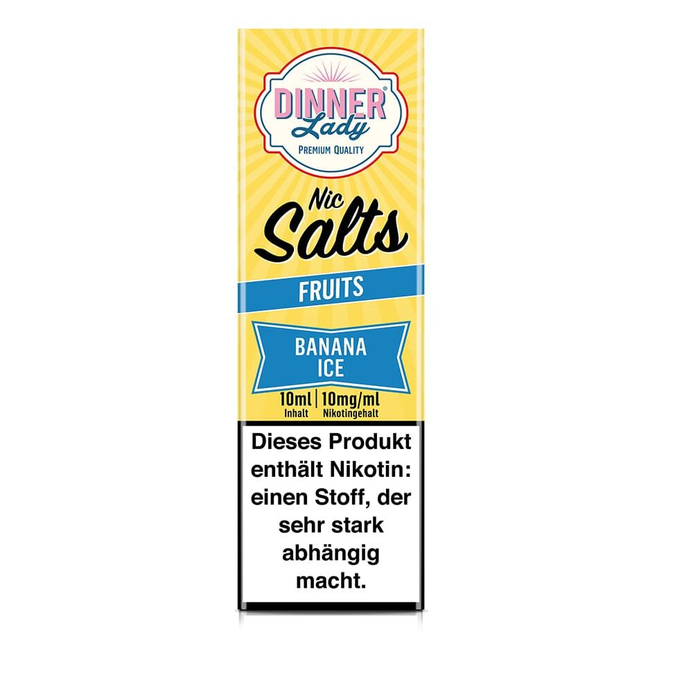 Dinner Lady Nikotinsalz - Banana Ice - 50/50 10ml Liquid 10mg