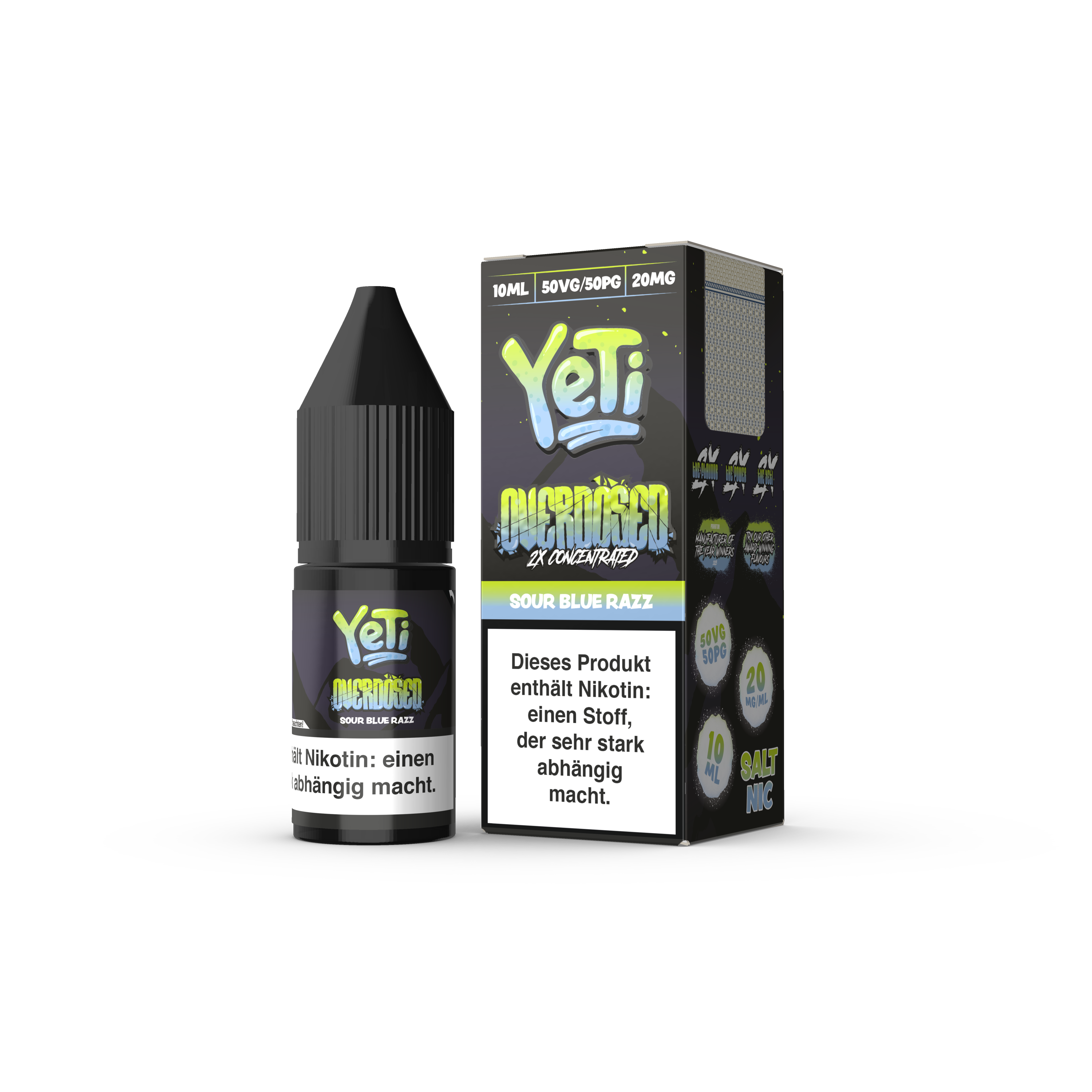 Yeti Nikotinsalz - Sour Blue Razz - Overdosed 10ml Liquid 20mg