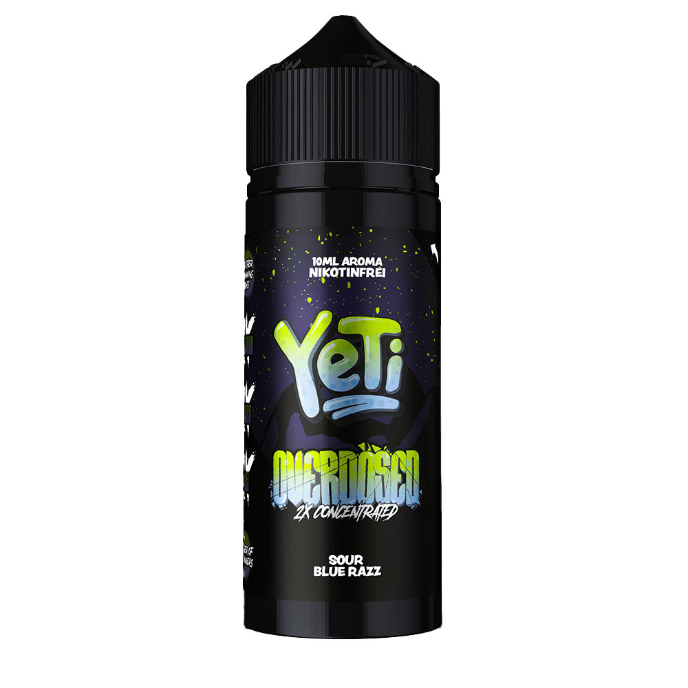 Yeti Longfill - Sour Blue Razz - Overdosed 10ml Aroma in 120ml Flasche
