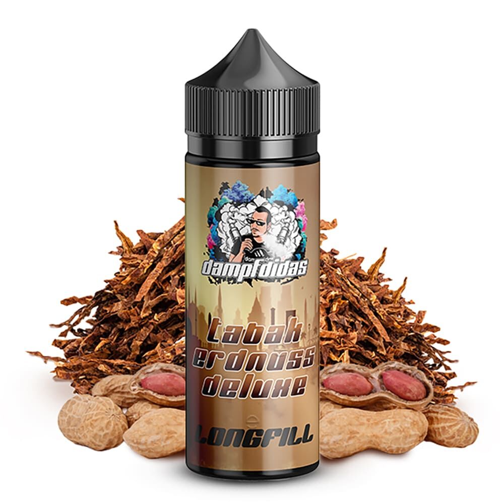 Dampfdidas Longfill - Tabak Erdnuss Deluxe - 10ml Aroma in 120ml Flasche