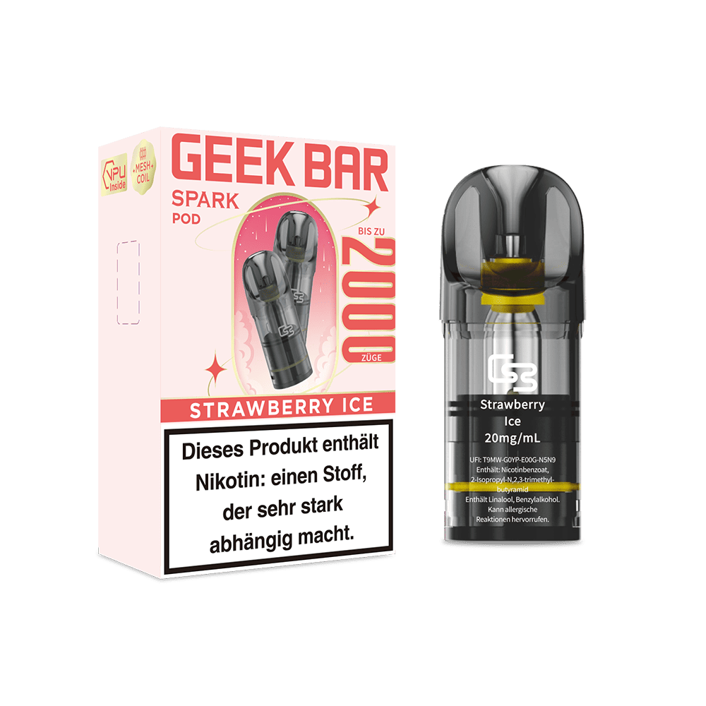 2x Geek Bar Spark Pod - Strawberry Ice - 20mg Nikotinsalz 2ml